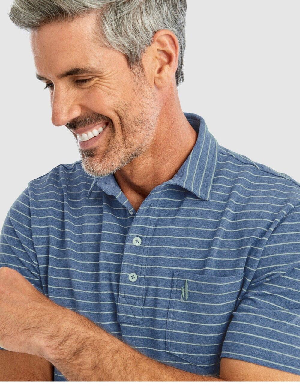 Johnnie O Hangin Out Golf Polo Neese Striped Polo Size L Cotton Stretch Polo Men